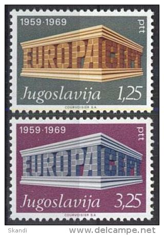 JUGOSLAWIEN MI-NR. 1361/62 **MNH CEPT 1969 (102) - 1969