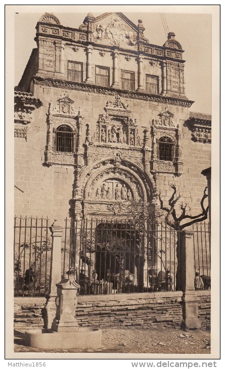 Grande Foto Original Enero 1924 TOLEDO (Tolède) - Puerta Del Hospital De Santa Cruz (A54) - Toledo