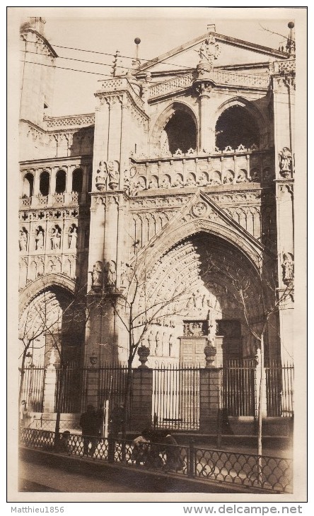 Grande Foto Original Enero 1924 TOLEDO (Tolède) - Entrada A La Catedral (A54) - Toledo