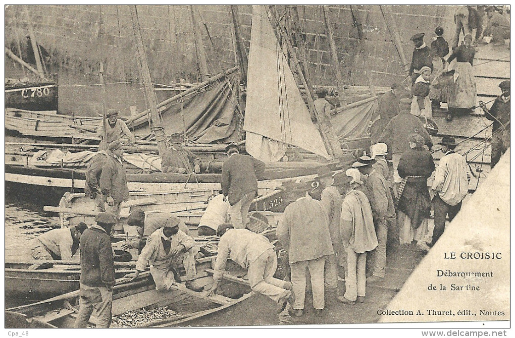 Loire Atlantique : Le Croisic, Debarquement De La Sardine, Belle Carte Animée - Le Croisic