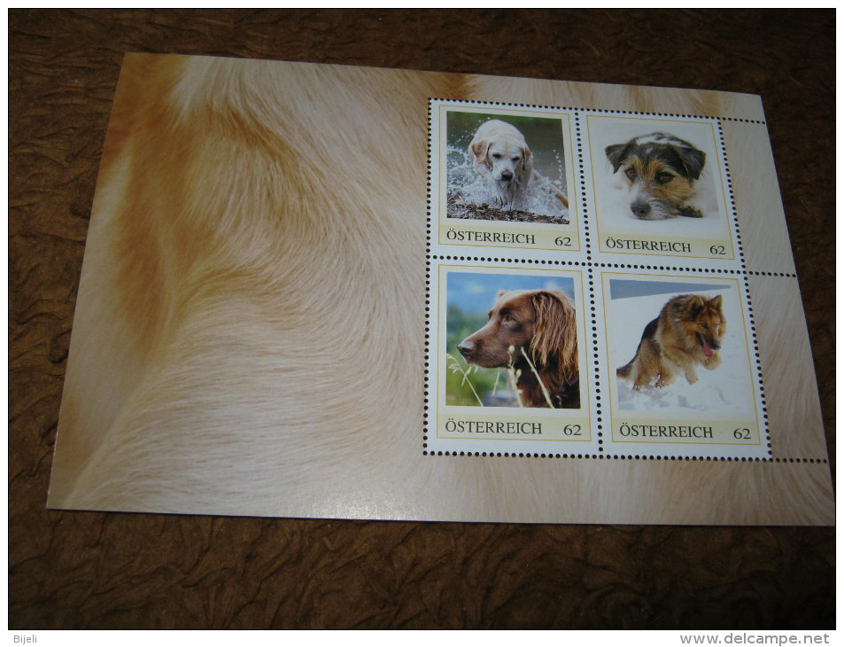 Austria,Fauna,dogs,cane,Hunde, 4 Diff.Personalised Stamp, MNH Austria - Dogs