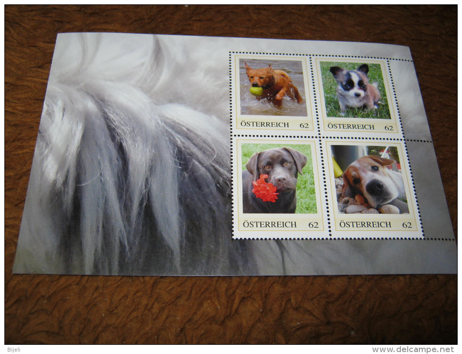 Austria,Fauna,dogs,cane,Hunde II, 4 Diff.Personalised Stamp, MNH Austria - Dogs