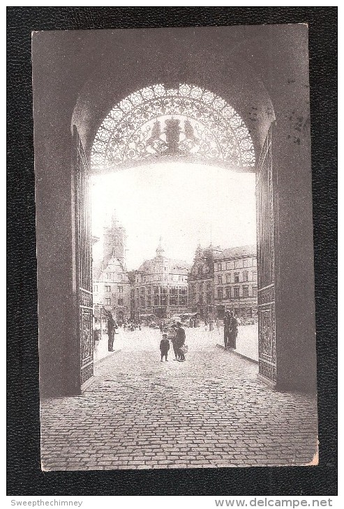 Germany  DARMSTADT POSTALLY USED + STAMP BLICK AUS DEM SCHLOSSPORTAL NACH DEM MARKTPLATZ - Darmstadt