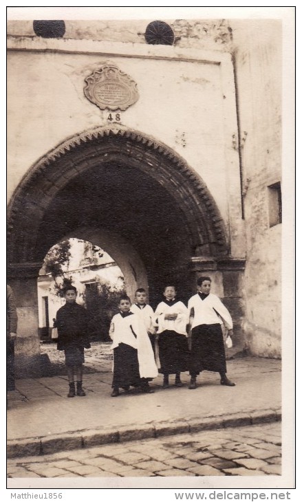 Foto Original Enero 1924 SEVILLA (Séville) - Ninos, Calle Del Gran Capitan, Puerta Eslava (A54) - Sevilla