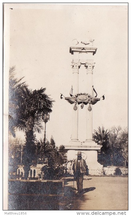 Foto Original Enero 1924 SEVILLA (Séville) - Estatua De Colombus (A54) - Sevilla