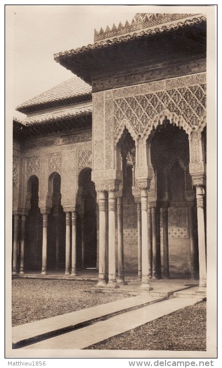 Grande Foto Original Febrero 1924 GRANADA (Grenade) - Alhambra, Patio De Los Leones (A54) - Granada