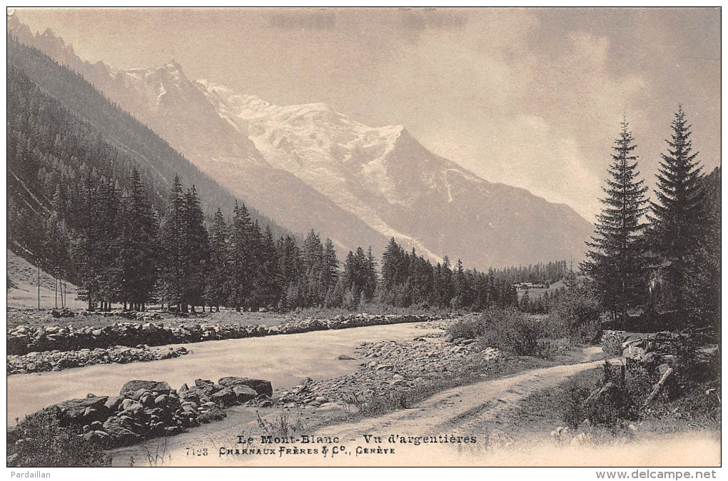 74.  LE MONT-BLANC.  VUE D'ARGENTIERE.  BEAU PLAN - Autres & Non Classés