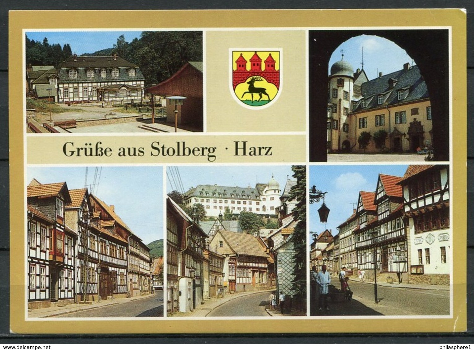 (0403) Grüße Aus Stolberg - Harz/ Mehrbildkarte - Gel. 1988 - DDR - Bild Und Heimat  01 08 0760/16 - Stolberg (Harz)