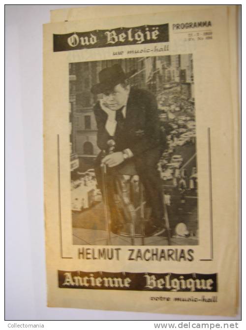 Ancienne Belgique Programma 21 - 2 - 1959 UW MUSiC-HALL : Helmut Zacharias   June En July  - Orkest LEO MARTIN - Colecciones