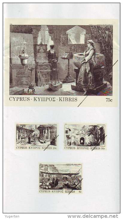 CHYPRE CYPRUS 1984 - Philatelic Folder Notice  - Cyprus Engravings - Gravures Gravüren  2 Scans - Grabados