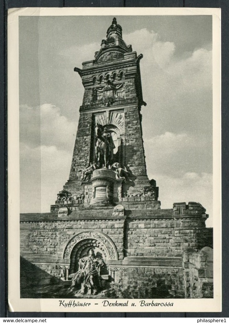 (0412) Kyffhäuser-Denkmal U. Barbarossa - Gel. 1956 - DDR - T 116/56  Verl. Kurt Görtz, Bad Frankenhausen - Kyffhäuser