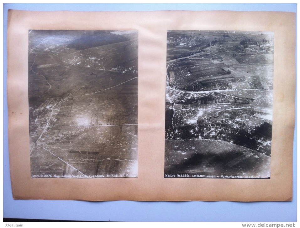 Seconde Bataille De La Somme : Quatre Photographies Aériennes De Braches Et Aubvillers Les 23 Avril Et 21 Juillet 1918 - 1914-18