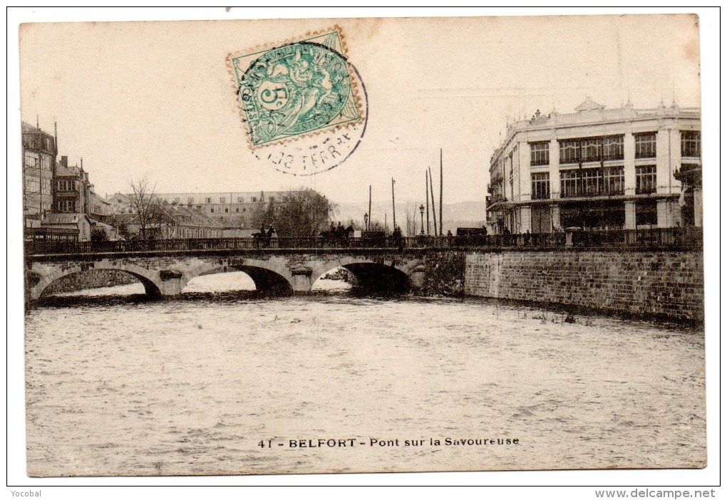 CP, 90, BELFORT, Pont Sur La Savoureuse, écrite, Voyagé En 1935 - Belfort – Siège De Belfort