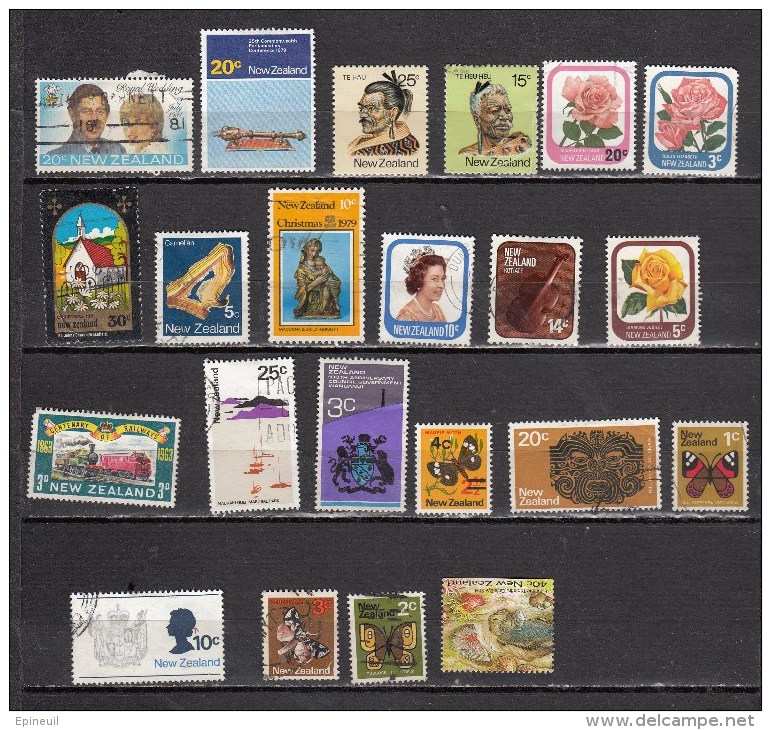 NOUVELLE ZELANDE ° LOT DE 22 TIMBRES OBLITERES DIFFERENTS - Collezioni & Lotti