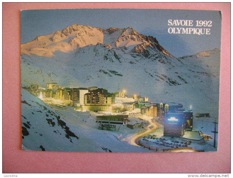 CPM VAL THORENS VUE PARTIELLE DE LA STATION DE NUIT ECRITE EN 1987 - Val Thorens