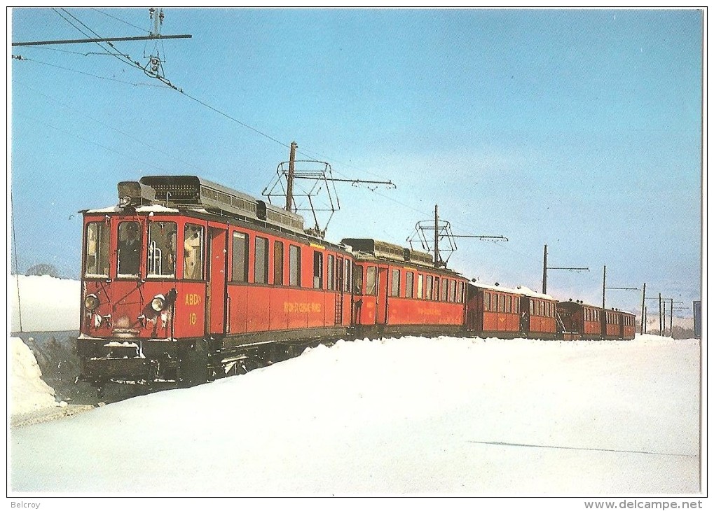 TRAIN Suisse - EISENBAHN Schweiz - ARZIER - Nyon - Saint-Cergue - Morez - Autorail Des Skieurs - Phot.J.P. Cerez,tramway - Gares - Avec Trains