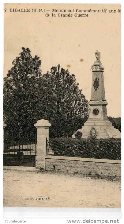 CPA 64  BIDACHE MONUMENT COMMEMORATIF AUX MORTS DE LA GRANDE GUERRE - Bidache