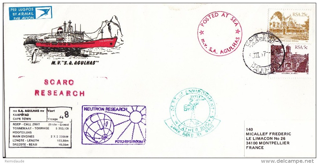 RSA - 1987 - POLAIRE - ENVELOPPE De L'EXPEDITION AFRIQUE Du SUD - CACHETS De PAQUEBOTS - Autres & Non Classés