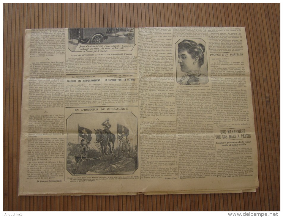 Journal Quotidien Original "Le Matin "Samedi 7 Septembre 1912 Anniversaire Des 100 Ans-faire Défiler Photos +certificat - Zeitungen - Vor 1800