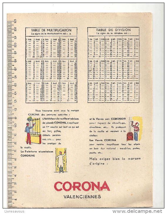 Protège Cahier  Peintures Corona Peindre Et Vernir C'est Protéger Et Embellir Des Années 1960 - Farben & Lacke