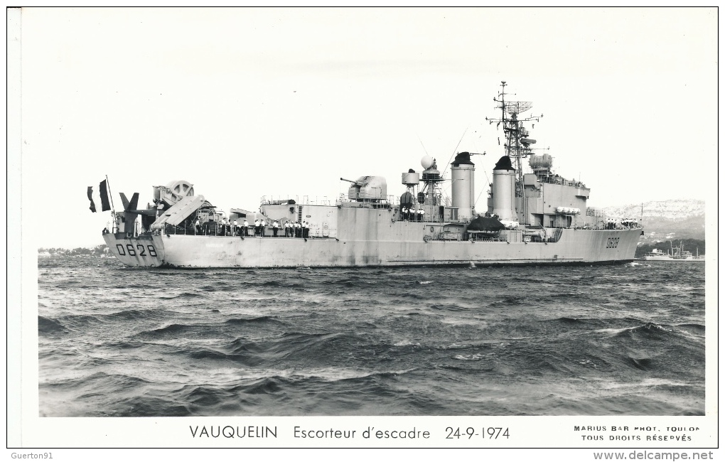 ( CP SM PF BATEAU DE GUERRE )  VAUQUELIN  /  Escorteur D'Escadre 24 - 9 - 1974 - - Warships