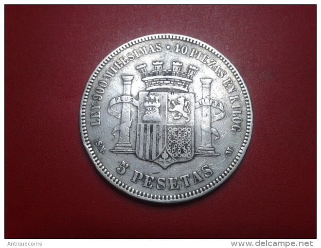 SPAIN  5 PESETAS 1870 S.N.M. - Sammlungen