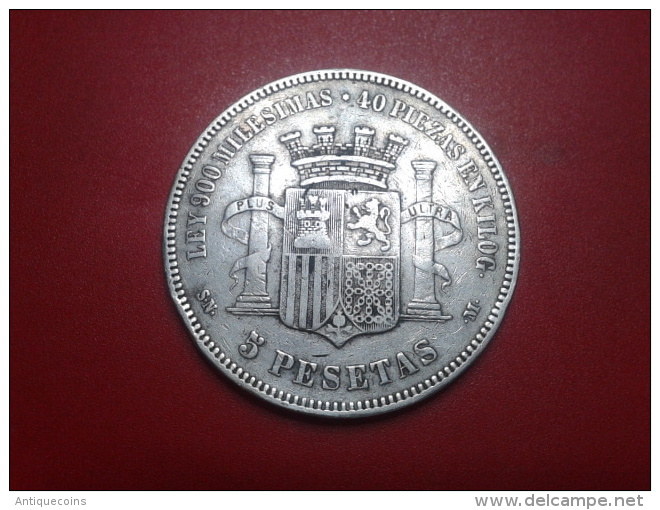 SPAIN  5 PESETAS 1870 S.N.M. - Colecciones