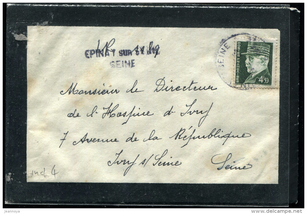 FRANCE - PETAIN - N° 523/ LR PROVISOIRED'EPINAY / SEINE LE 8/3/1944, POUR IVRY - TB - 1941-42 Pétain