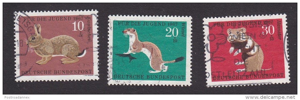 Germany, Scott #B422-B424, Used, Animals, Issued 1967 - Gebraucht