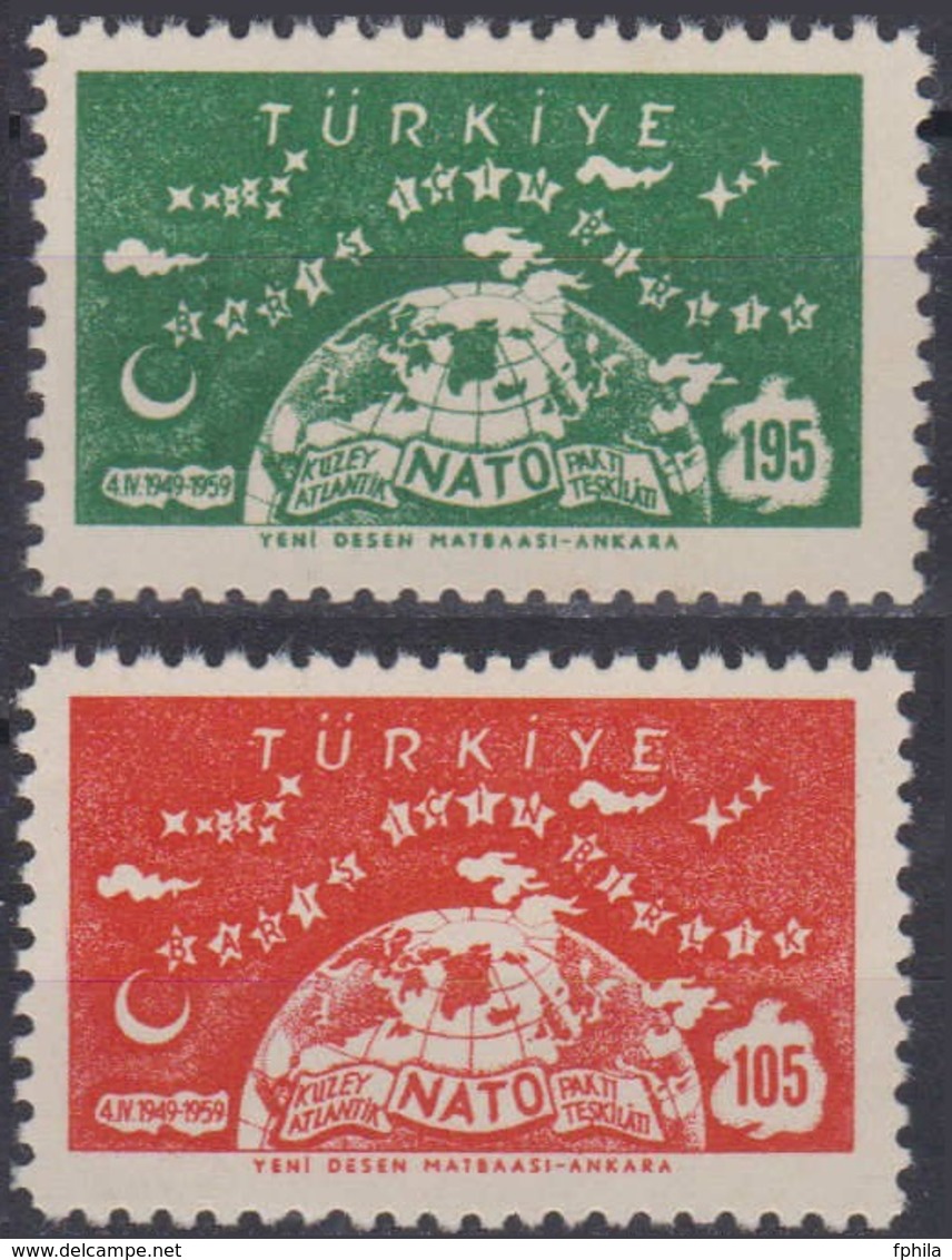 1959 TURKEY 10TH ANNIVERSARY OF NATO MNH ** - OTAN