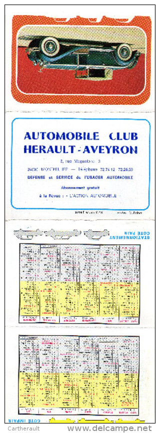 Calendrier De L'Automobile Club Hérault-Aveyron - 1977 - TBE - Small : 1971-80