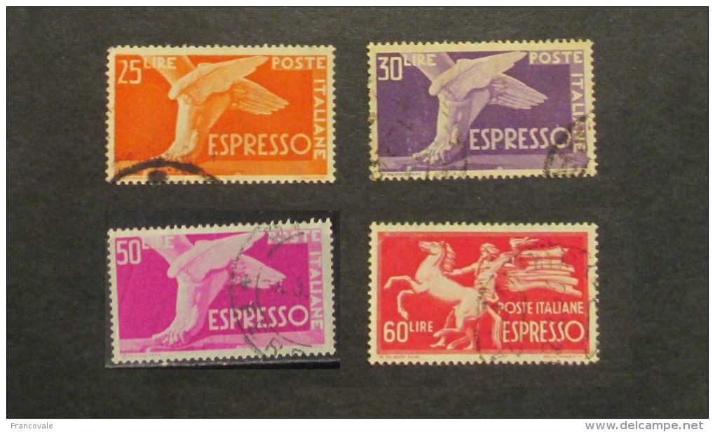 Italia 1945-52 Espressi (Sass. 28-31) Espressi Democratica L.25 L.30 L.50 L.60 - Express/pneumatic Mail