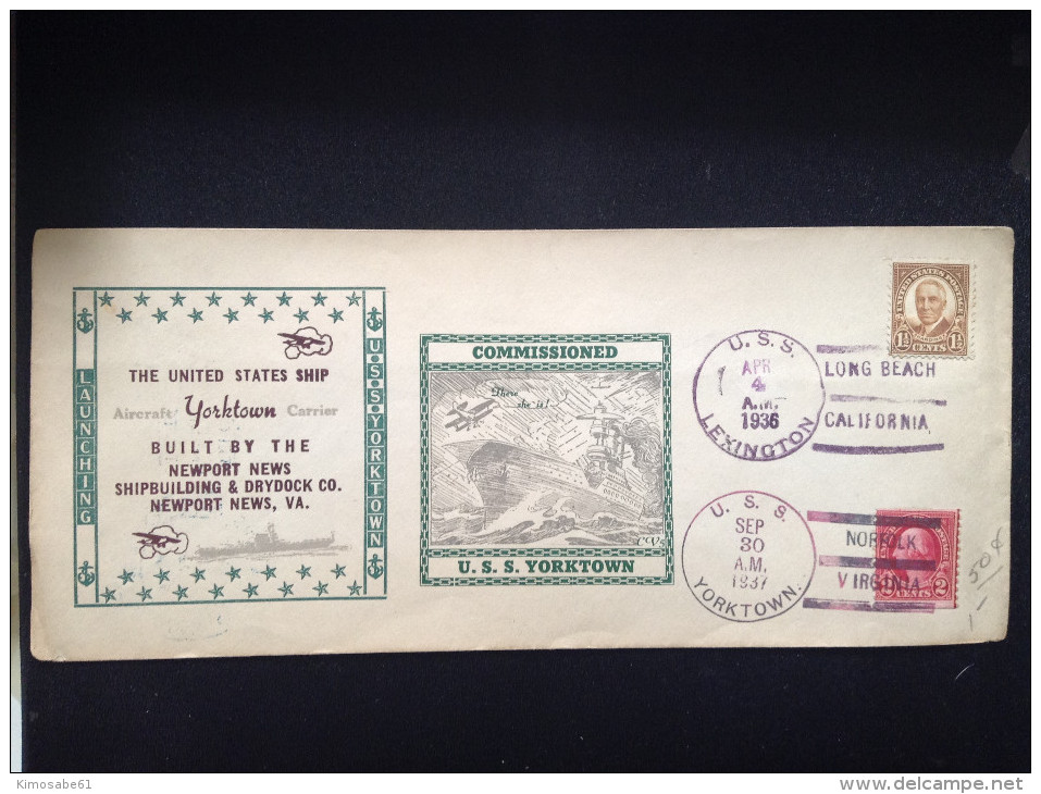 USA, 1936 Naval FDC - Commissioned, U.S.S. Yorktown - 1851-1940