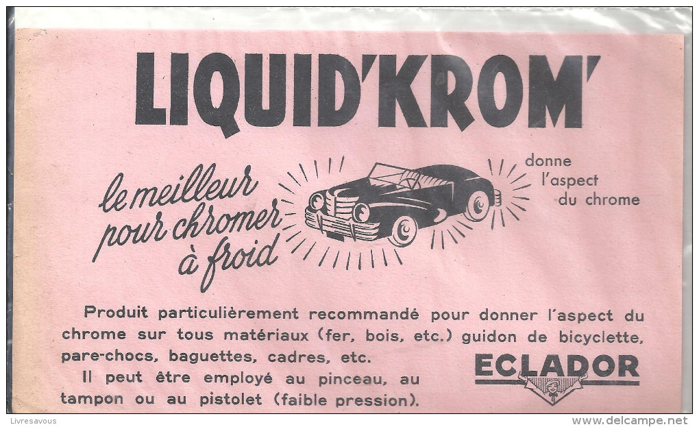 Buvard Liquid´Krom´ Le Meilleur Pour Chromer à Froid, Donne L´aspect Du Chrome ECLADOR - Automobile