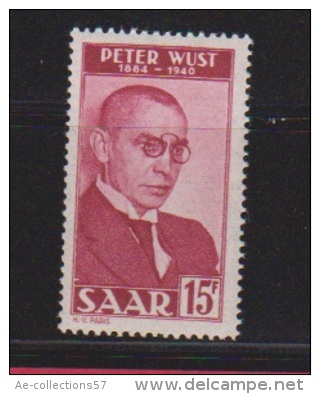 SARRE //  Peter Wust  //  15 Frs Carmin //  N 268 //  Neuf ** // Côte 12€ - Other & Unclassified