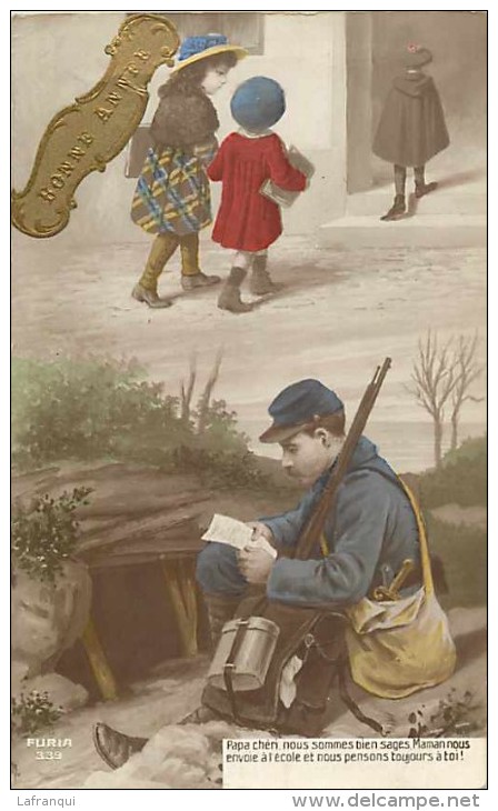 Guerre 1914-18 - Ref  H295- Le Courrier   -carte Bon Etat - - Guerre 1914-18