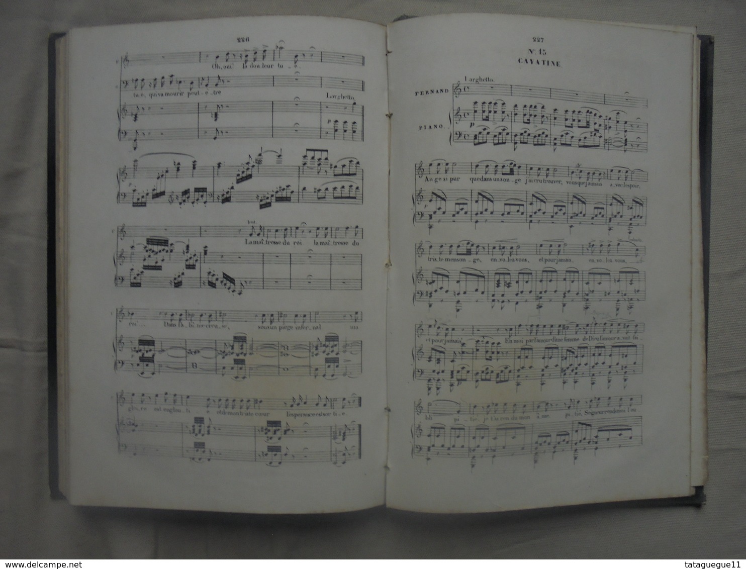 Ancien - Livre partition LA FAVORITE Opéra en 4 actes Musique de DONIZETTI arrangée par WAGNER