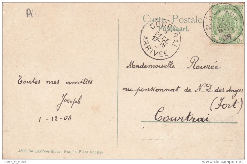 Cpa/pk 1908 Rumbeke Roeselare Roulers Château Du Comte De Limburg-Stirum De Brauwer - Roeselare