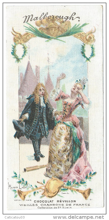 Chromo Chocolat Révillon - Les Vieilles Chansons De France - Malborough - Illustration Maurice Leloir - Revillon