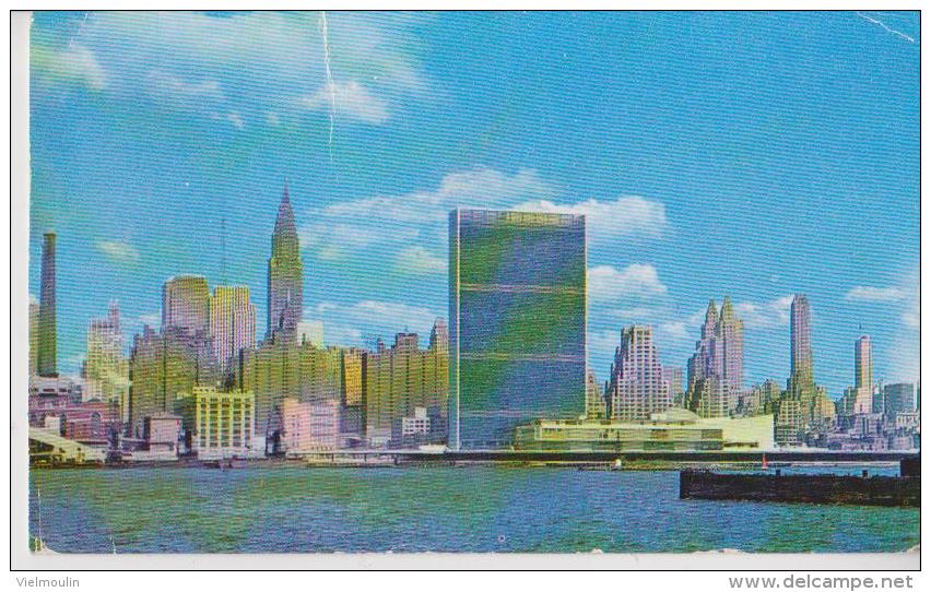 USA NEW YORK UNITED NATIONS SECRETARIAT BUILDING AIR MAIL 10CTS  BELLE CARTE RARE !!! - Panoramische Zichten, Meerdere Zichten