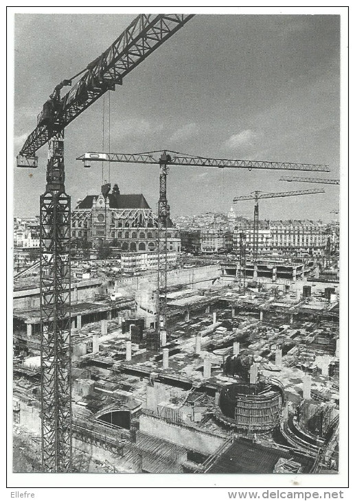 Robert Doisneau , Le Chantier 1976 ( Construction Du Forum Des Halles  Vue Plongeante église St Eustache Grues )) - Doisneau