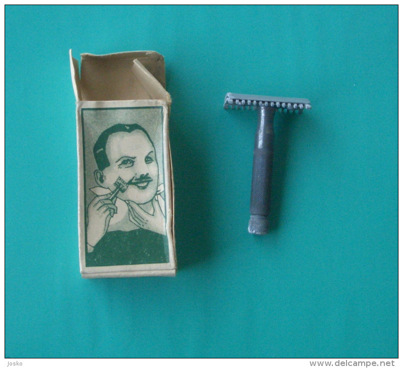 VINTAGE SAFETY RAZOR With BOX ( 1950's ) NOT USED  * Ancien Rasoir Rasoio Di Sicurezza Nassrasierer Rasor Shaving Rasage - Razor Blades