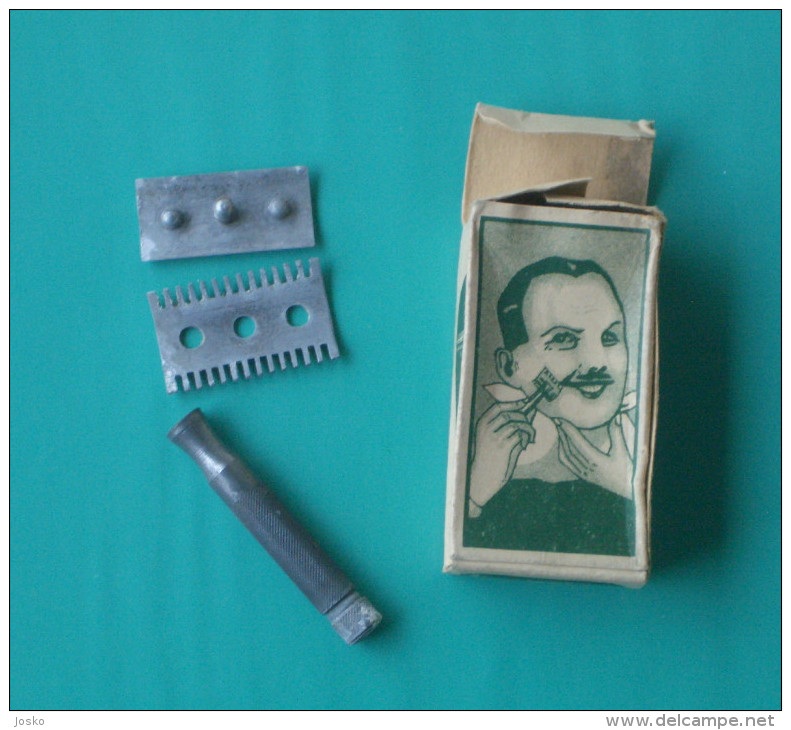 VINTAGE SAFETY RAZOR with BOX ( 1950's ) NOT USED  * Ancien rasoir rasoio di sicurezza nassrasierer rasor shaving rasage