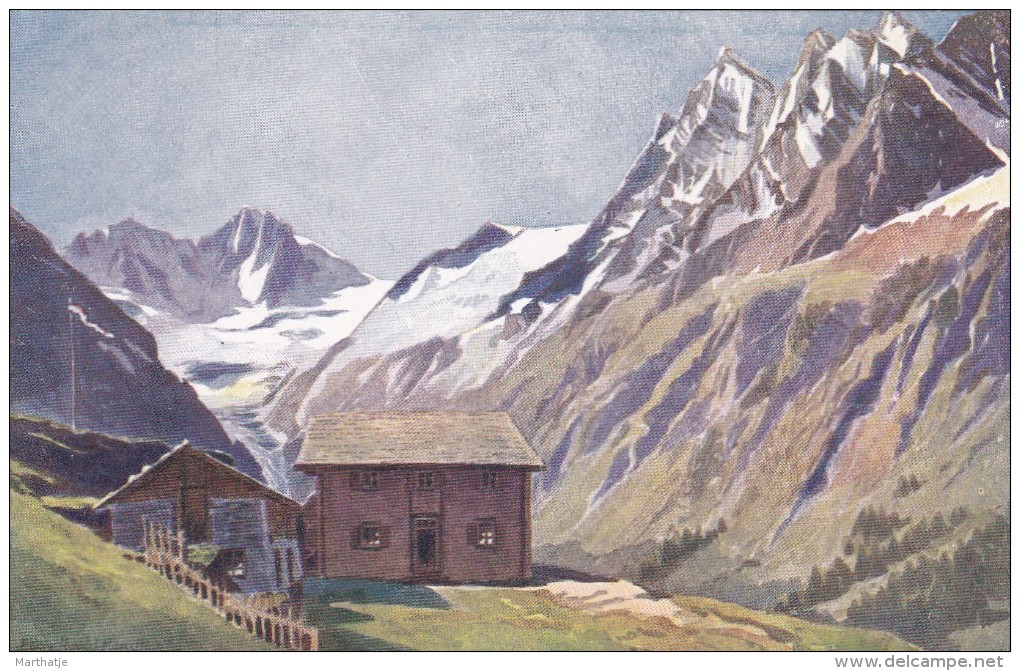 Künstlerserie "Zillertal - Alpengasthaus "Zum Steinbock" (1400m) In Der Floite Gegen Die Mörchner Und Die Floitenspiken. - Zillertal