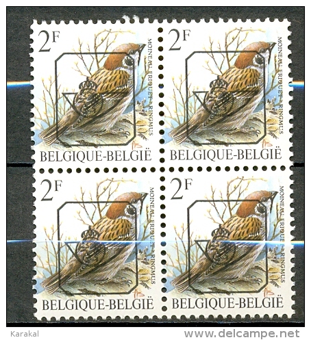 Belgique België Belgium Bird Oiseau André Buzin PRE818 P6 Moineau Friquet 1990 Bloc De 4 MNH XX - Typos 1986-96 (Oiseaux)