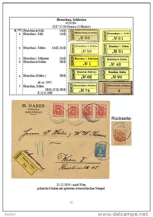Rekozettel Und Einschreibebelege Von österr. Schlesien 1886 - 1918 - Philatelie Und Postgeschichte