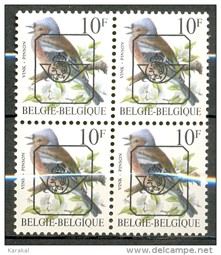 Belgique België Belgium Bird Oiseau André Buzin PRE834 P6 Pinson 1990 Bloc De 4 MNH XX - Typos 1986-96 (Oiseaux)