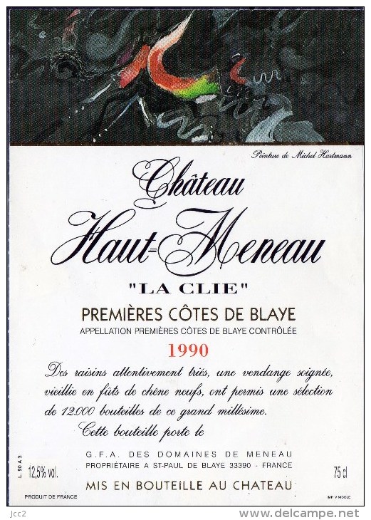 LE VIN ET LES PEINTRES -Michel HARTMANN  -  (Etiquette Légèrement Collée Sur Feuille D´expo.) - Art