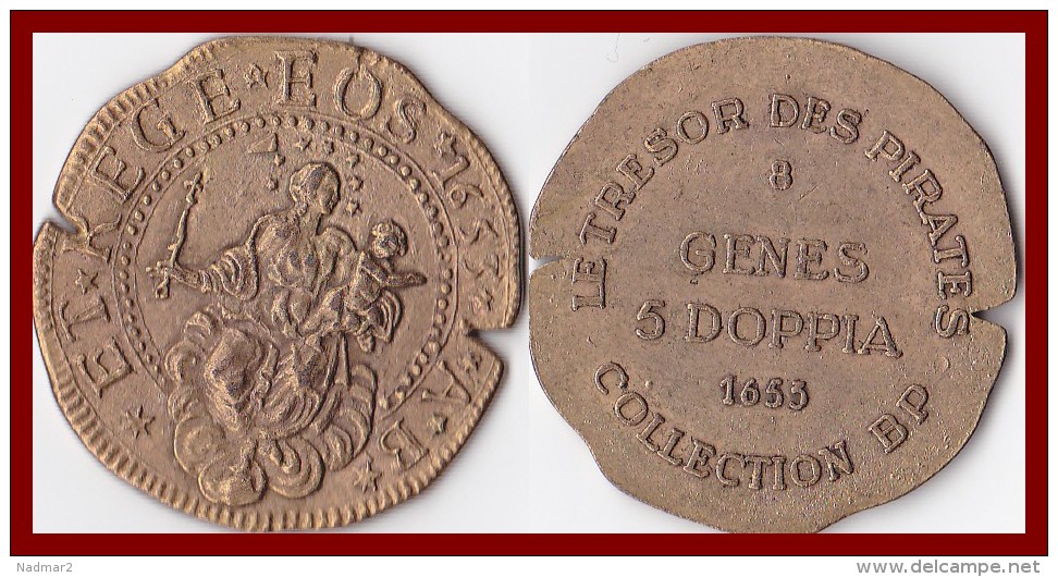 Jeton Italie Gènes 5 Doppia 1653 Collection BP Trésor Des Pirates Lot De 4 Unités Etat TTB Pièce Monnaie Publicité - Royaux/De Noblesse