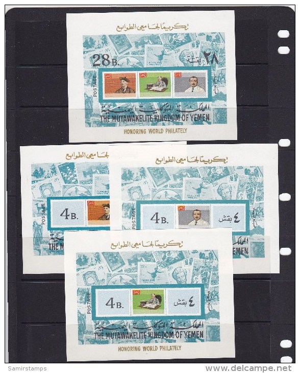 Yemen Kingdom, 1968 International Philately 4 Souvenir Sheets,stamp On Stamps MNH Compl. Scarce- SKRILL PAYMENT ONLY - Yemen